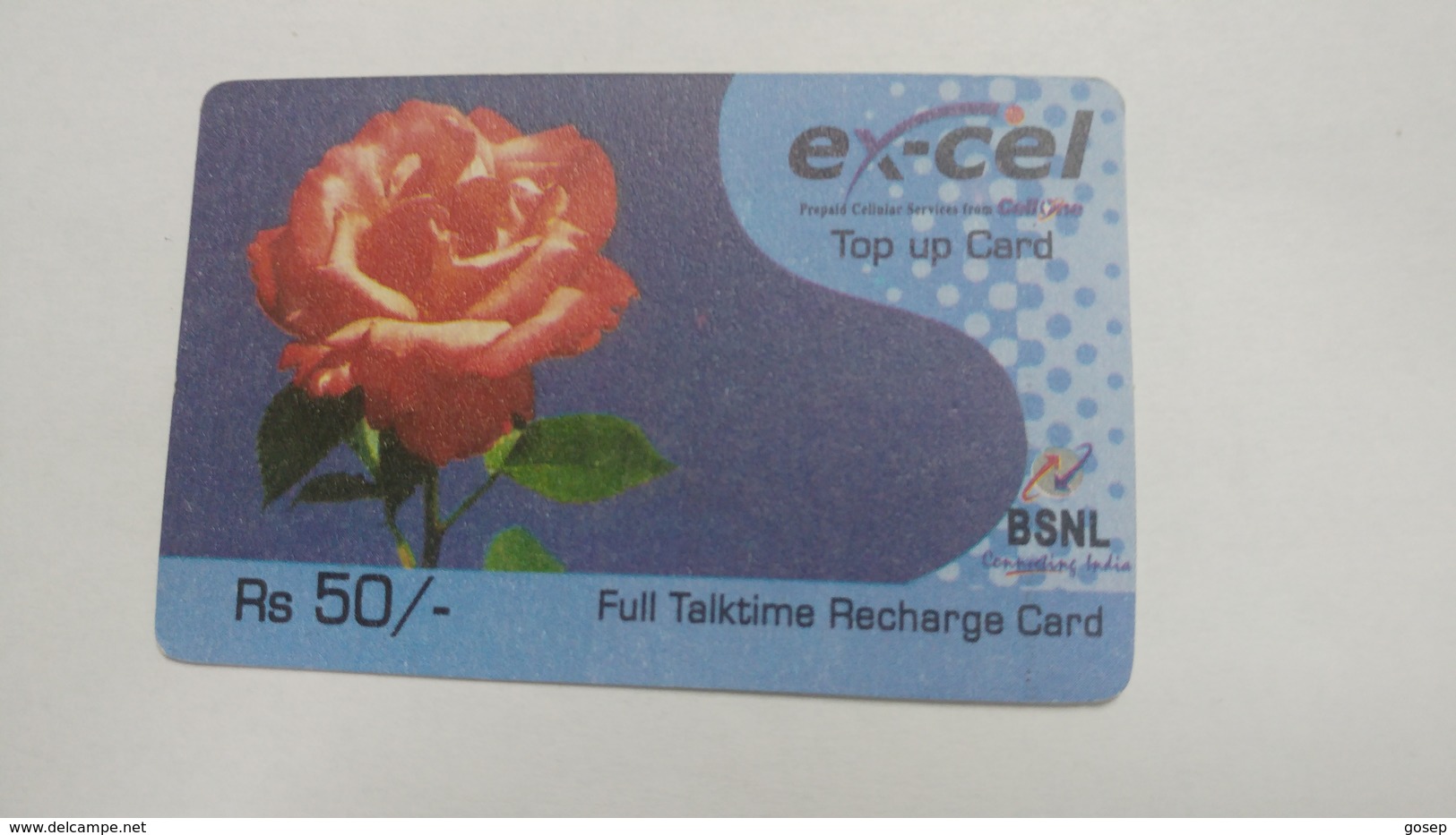 India-BSNL-ex-cel Recharge Card-(15g)-(rs.50)-(not Date Out Side)-prepiad Card-used+1 Card Prepiad Free - India