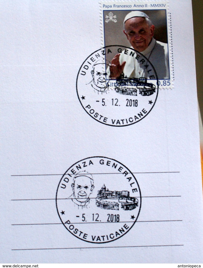 VATICAN 2018,  SPECIAL CANCEL ON COVER PAPAL AUDIENCE 5 DECEMBER 2018 ON SAINT PETER - Covers & Documents