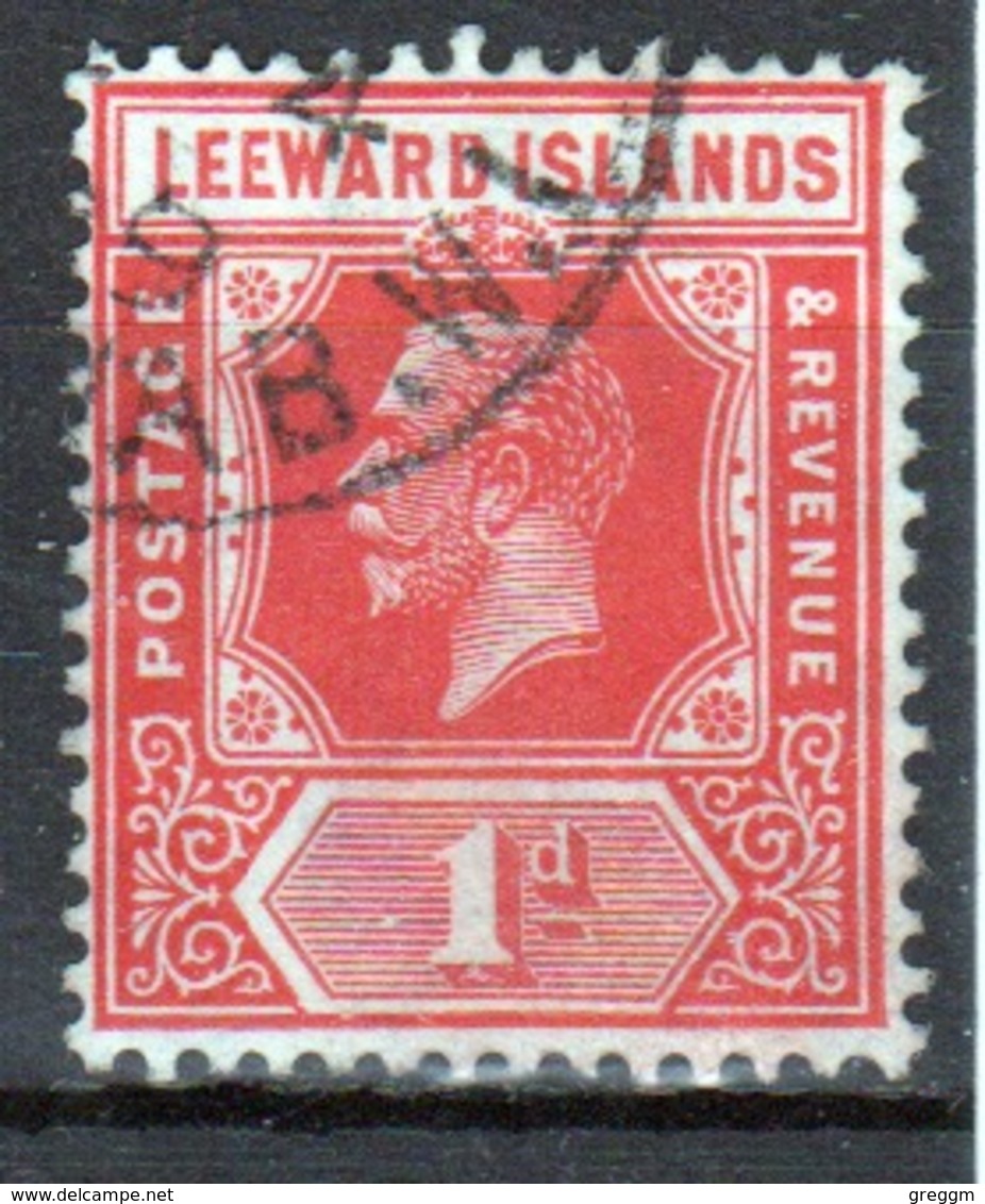 Leeward Islands 1921 Edward VII 1d Carmine Red Single Definitive Stamp. - Leeward  Islands