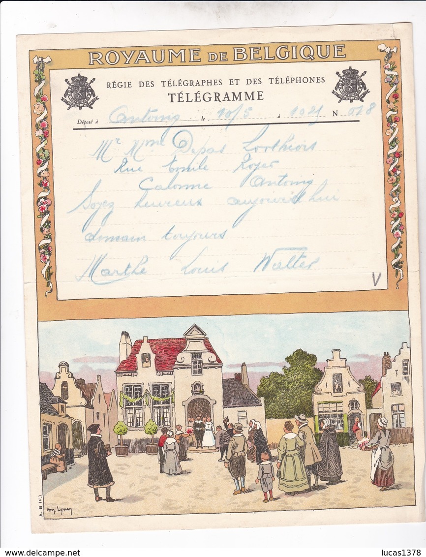 TELEGRAMME DE PHILANTROPIE / 1932 / LYNEN / DEPART ANTOING - Télégrammes