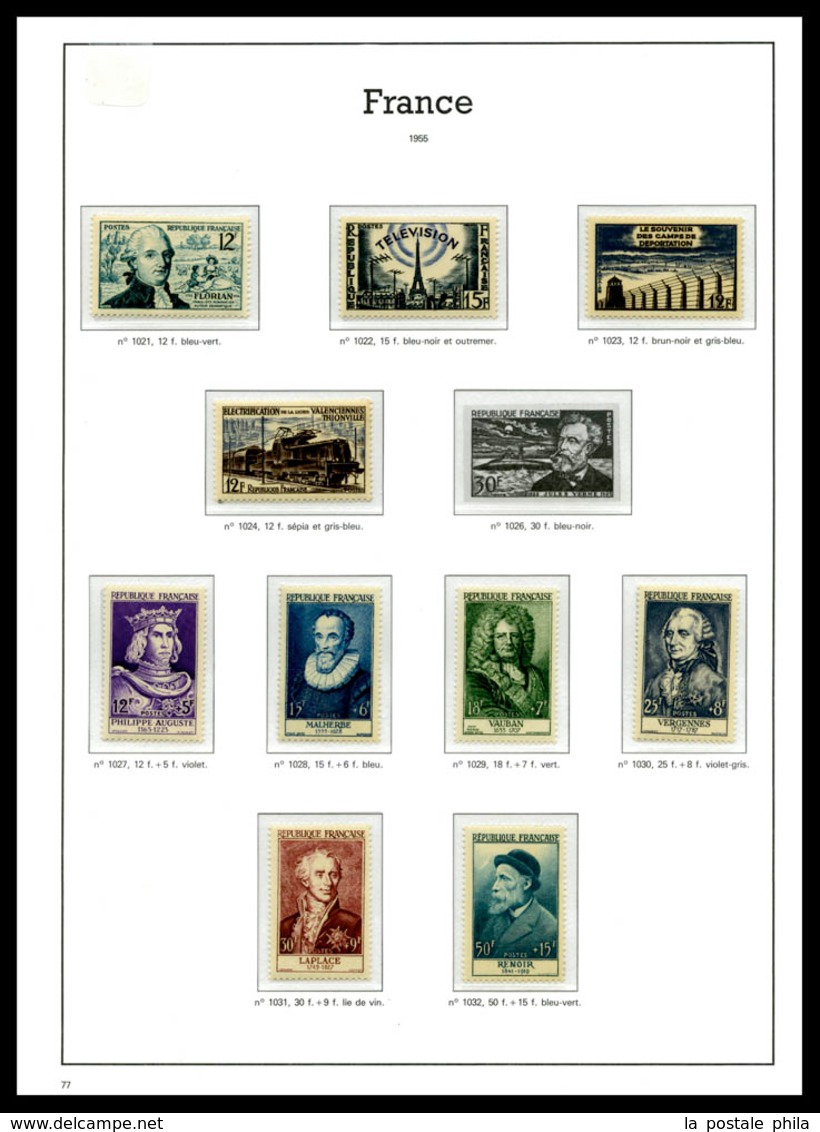 ** 1923/1965, Poste, Préo, Service...: Collection De Timbres Neuf** Presentée En 3 Albums Yvert Assez Complète à Partir  - Collections