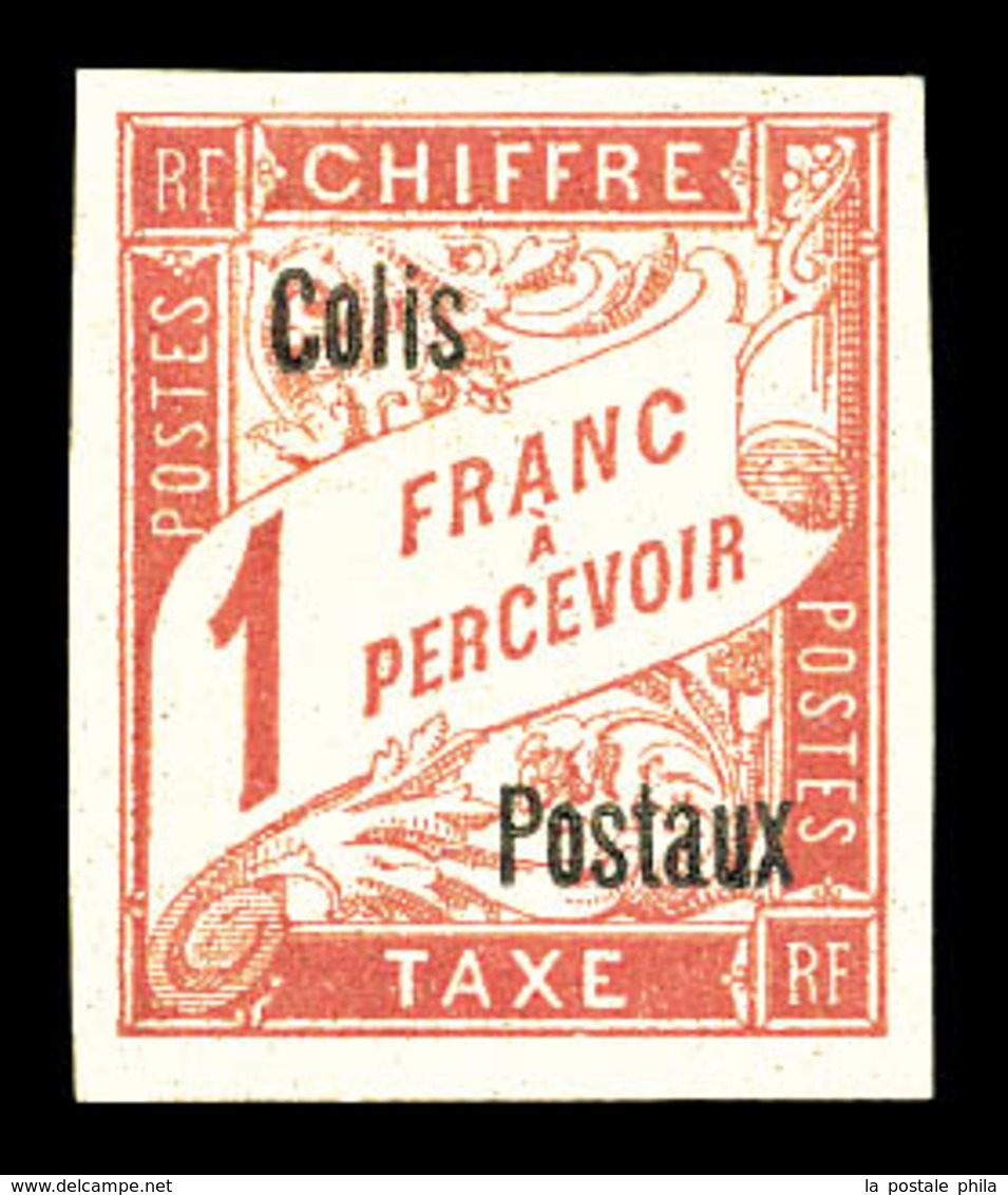 (*) COTE D'IVOIRE, Colis-Postaux: N°4B, 1f Rose Sur Paille, Sans 'côte D'Ivoire'. TB. R. (certificat)  Qualité: (*)  Cot - Ongebruikt