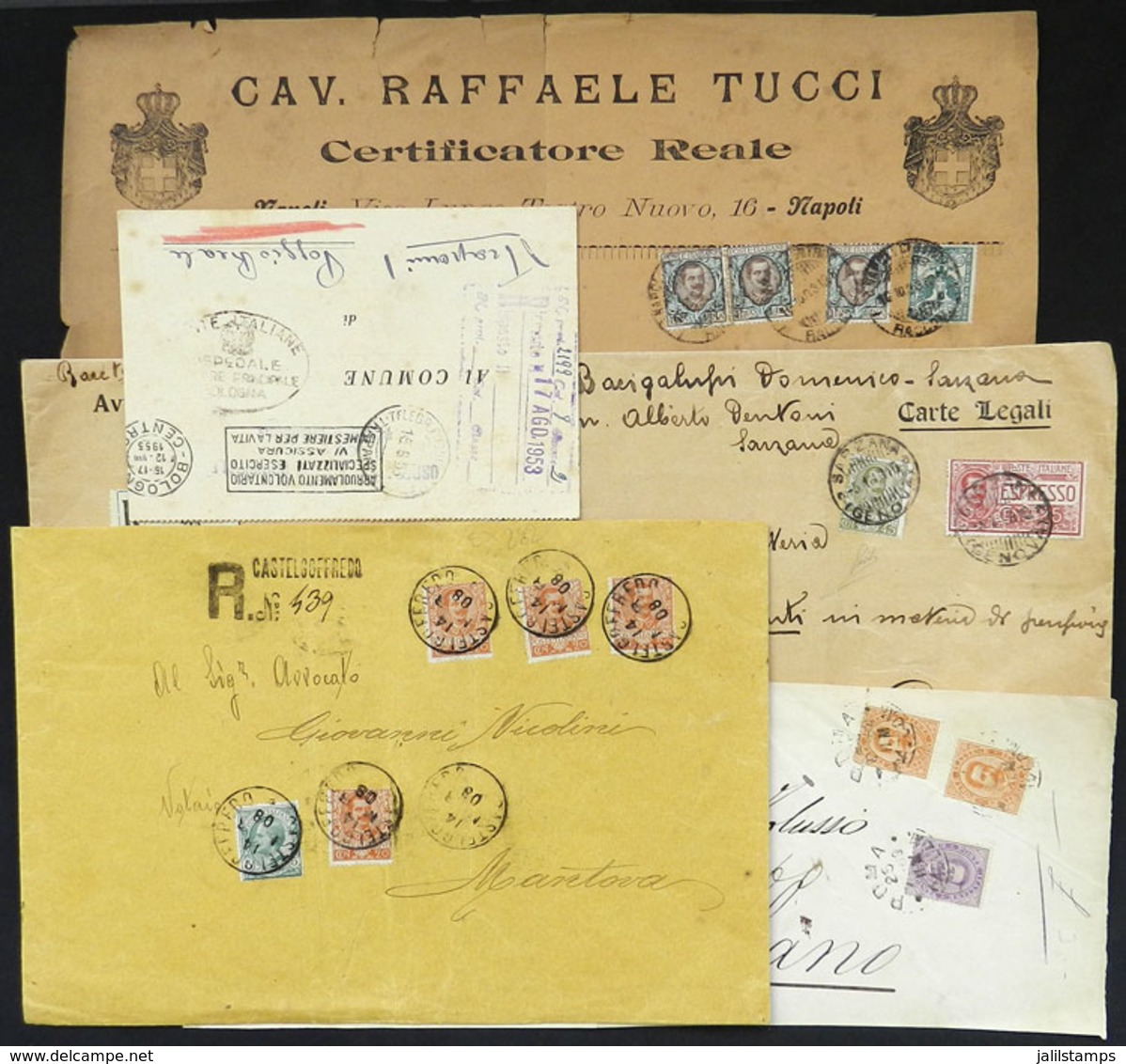 ITALY: 5 Covers, Fronts Or Cards Used Between 1889 And 1953, Interesting! - Other & Unclassified