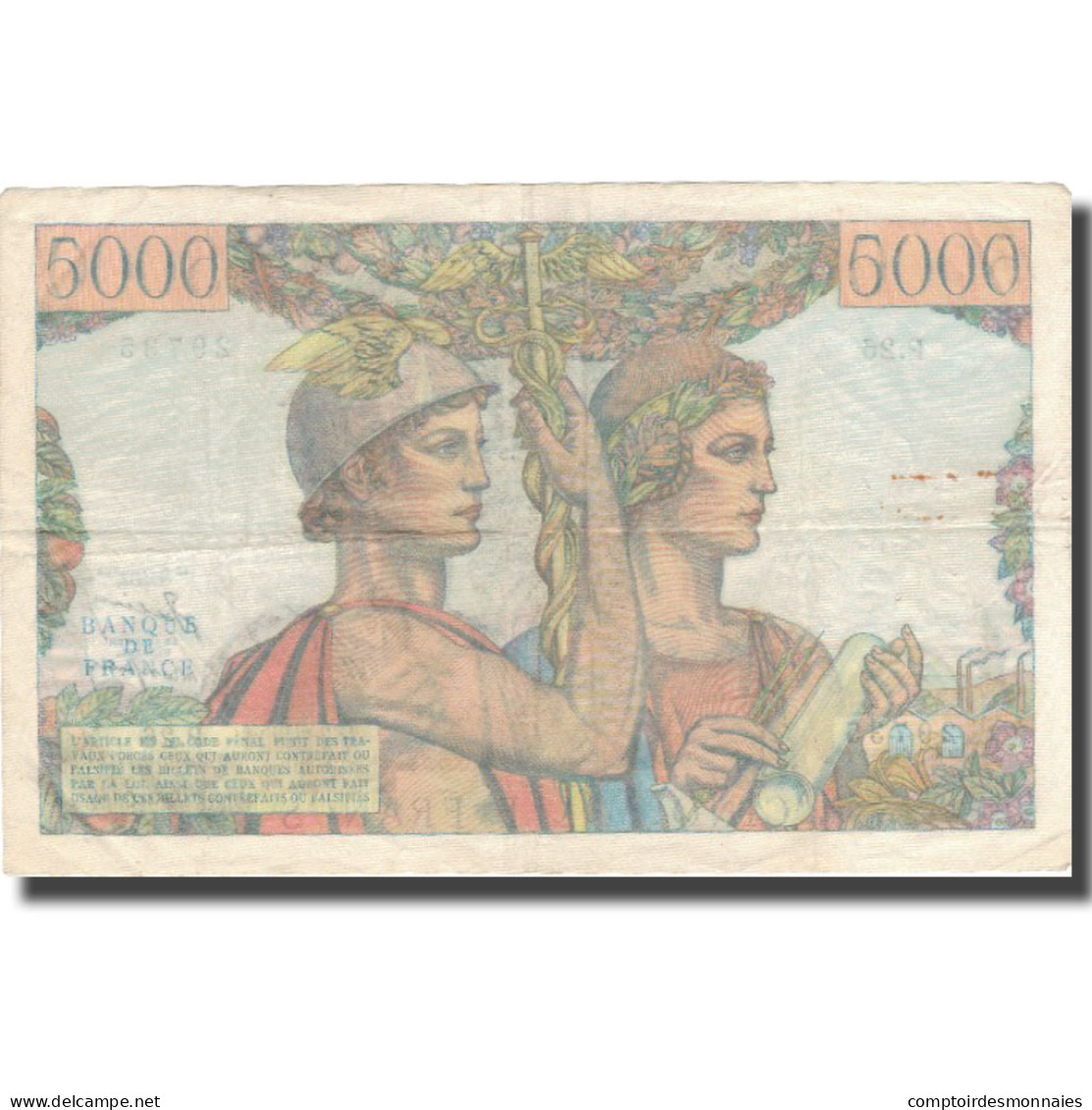 France, 5000 Francs, 5 000 F 1949-1957 ''Terre Et Mer'', 1949, 1949-11-03, TB - 5 000 F 1949-1957 ''Terre Et Mer''