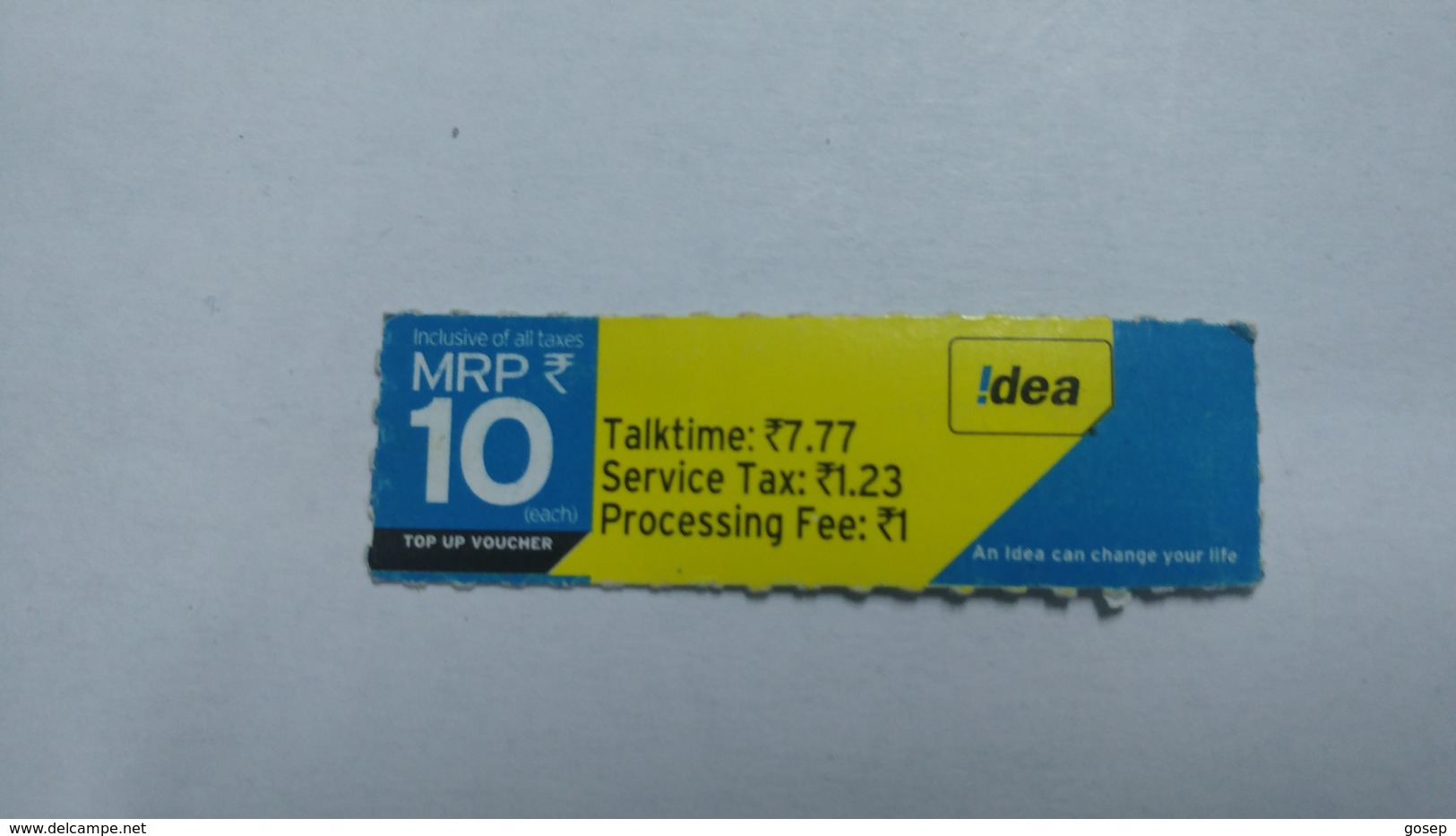 India-idea Full Talking Card-(32g)-(mrp 10)-(41749660830021)-(bangalore)-(10/2015)-card Used+1 Card Prepiad Free - Indien