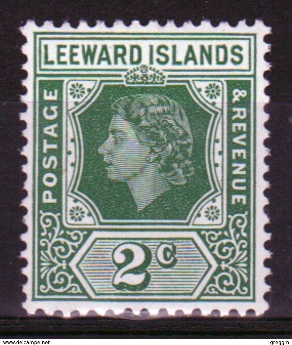 Leeward Islands 1954 Queen Elizabeth Two Cent Single Definitive Stamp. - Leeward  Islands