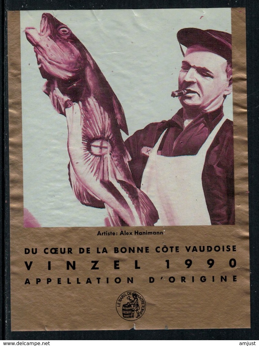 Rare // Etiquette De Vin // Poissons // Vinzel, Au Coeur De La Bonne Côte Vaudoise - Peces