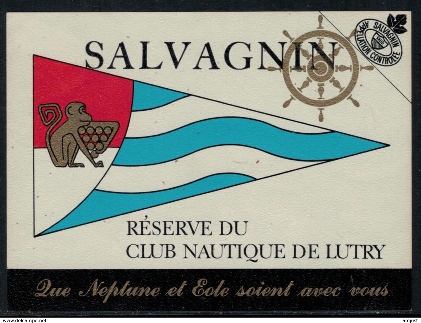 Rare // Etiquette De Vin // Bateau à Voile // Salvagnin, Réserve Du Club Nautique De Lutry - Segelboote & -schiffe