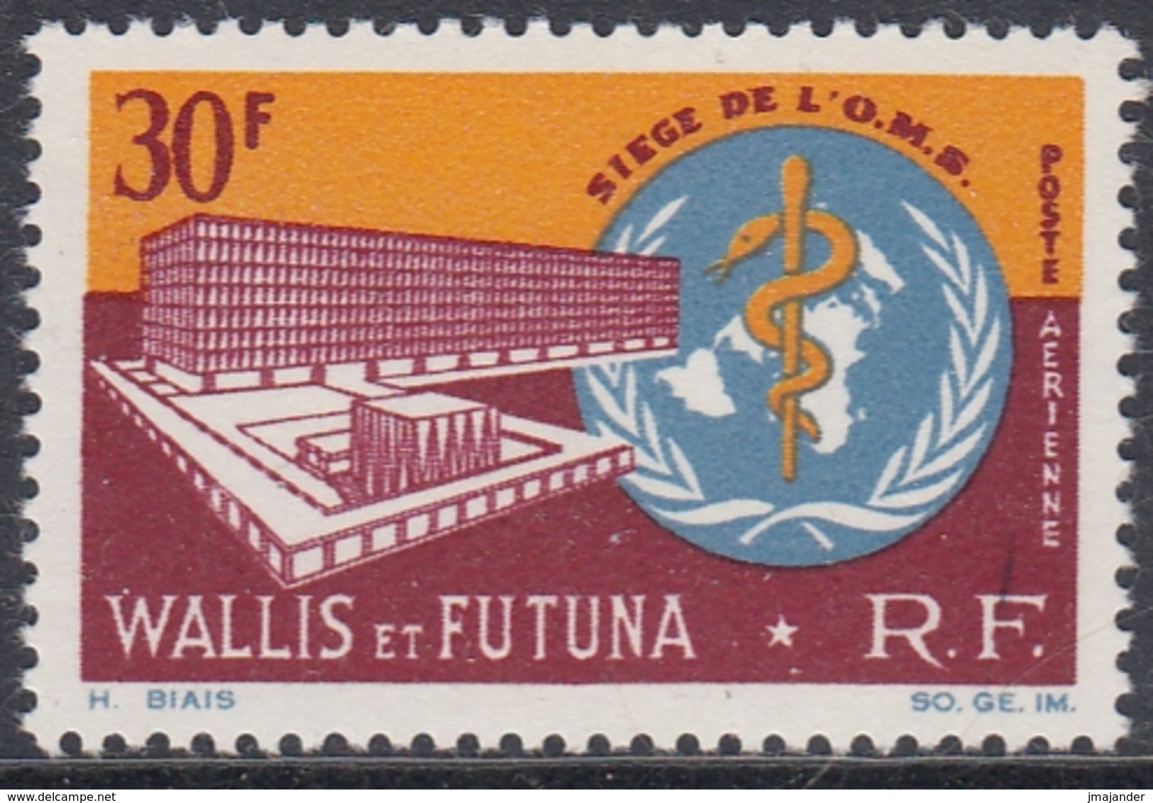 Wallis And Futuna 1966 - Airmail Stamp: Inauguration Of WHO Headquarters, Geneva - Mi 212 ** MNH - Nuevos