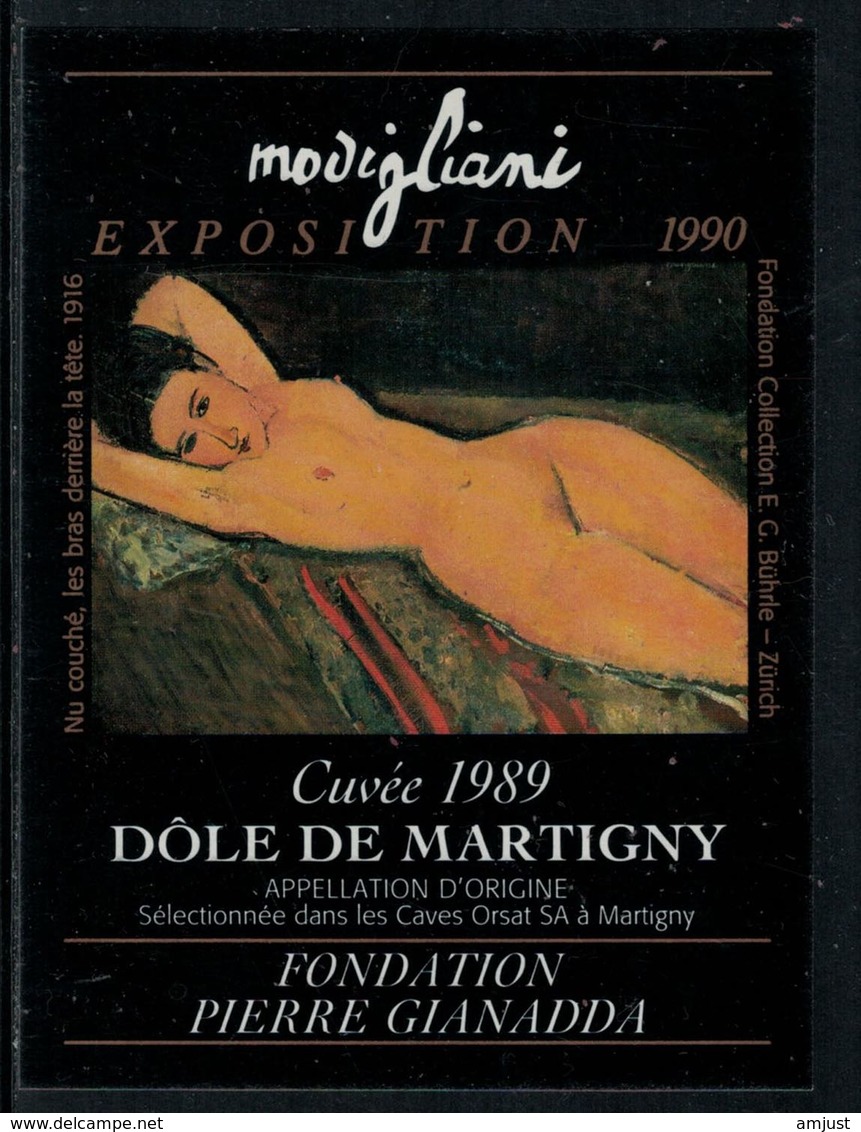 Rare // Etiquette De Vin // Art-Peinture-Tableau-sculpture // Dôle, Modigliani, Fondation Gianadda - Kunst