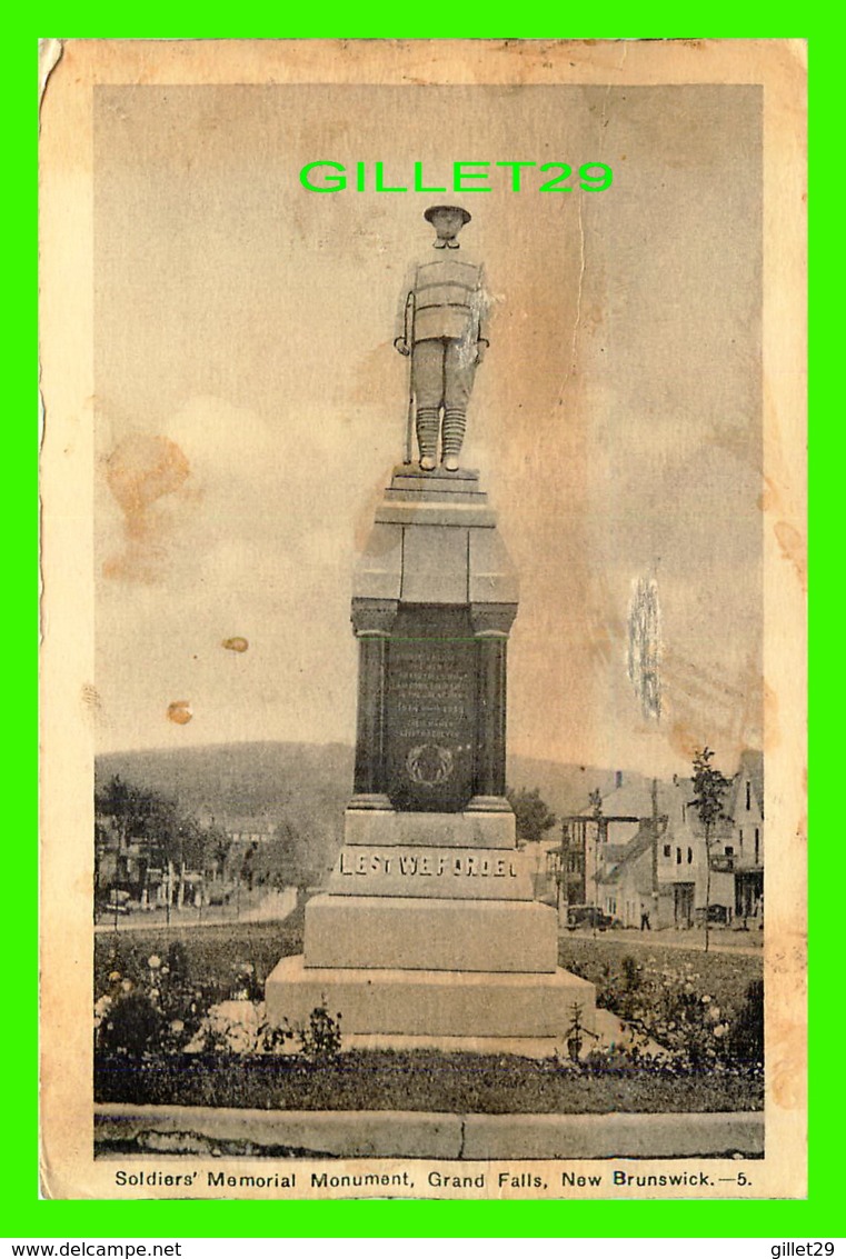 GRAND FALLS, NB - SOLDIER'S MEMORIAL MONUMENT - PECO - - Grand Falls