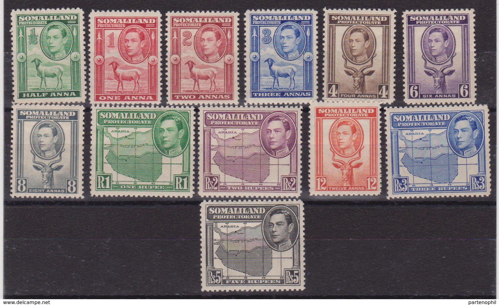 Somaliand 679 * 1938 Giorgio VI, Soggetti Vari, SG N. 93/104. Cat. £ 150,00 MH - Somaliland (Protectorate ...-1959)