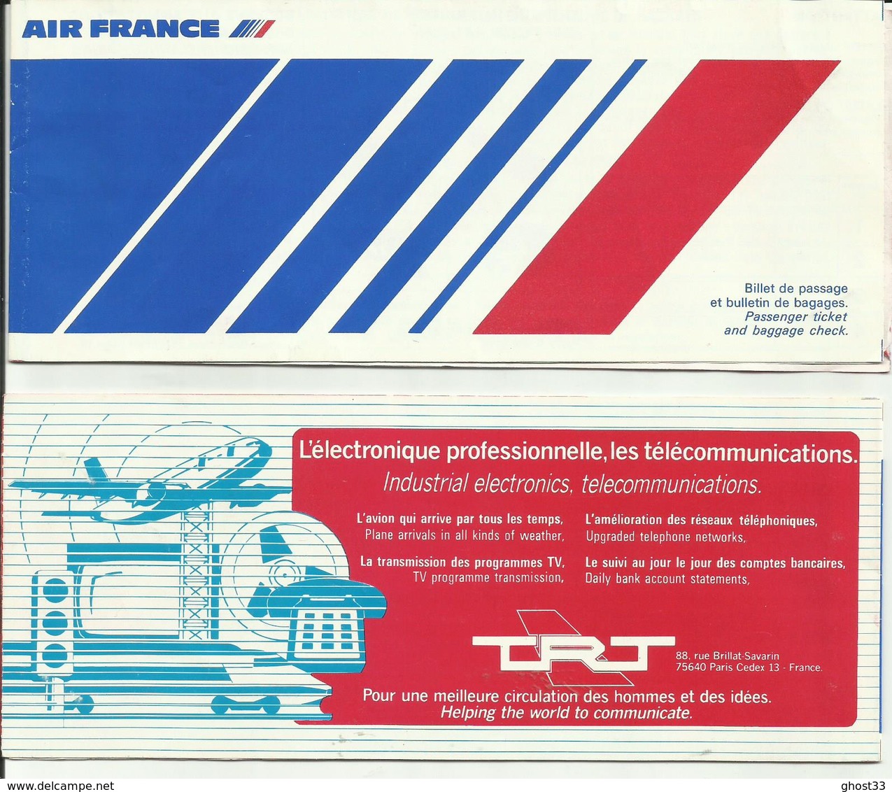 AIR FRANCE - Billet/Ticket Passager - 1978 - PARIS ORLY/BORDEAUX - Tickets