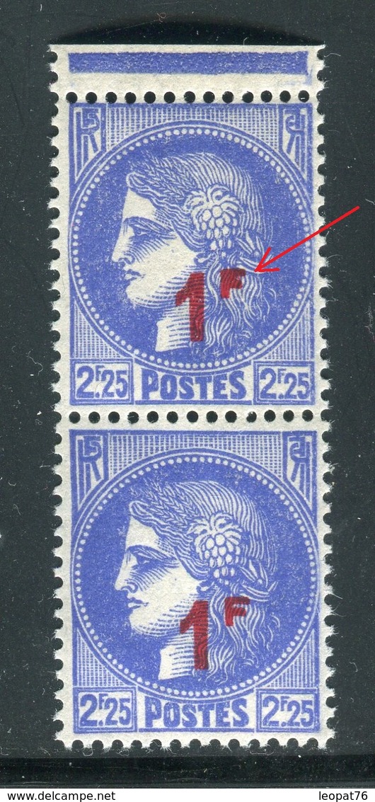 Variété - N° Yvert 487 - 1 Exemplaire Lettre F Pleine Tenant à Normal - Ref V 687 - Unused Stamps