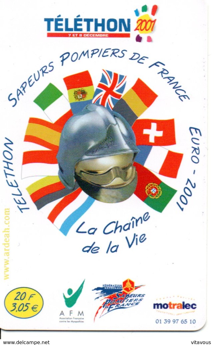 Pompier Fire Brigade Feuerwehr Euro Drapeau Drapeaux - Carte Forfait Téléphone Card France (G 611) - Autres & Non Classés