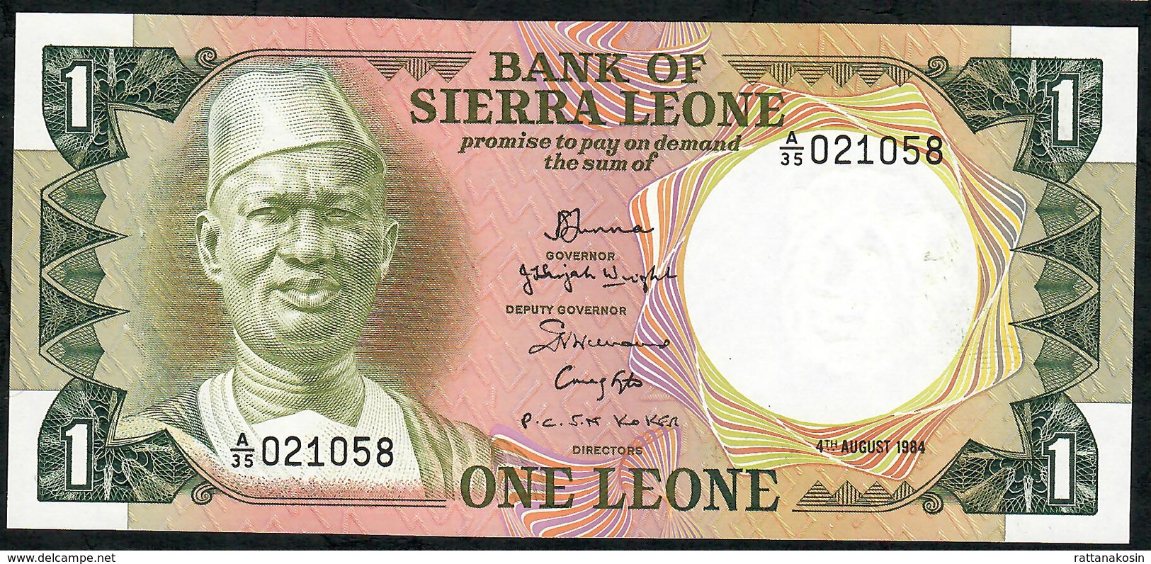 SIERRA LEONE P5e 1 LEONE 1984   # A/35    UNC. - Sierra Leone