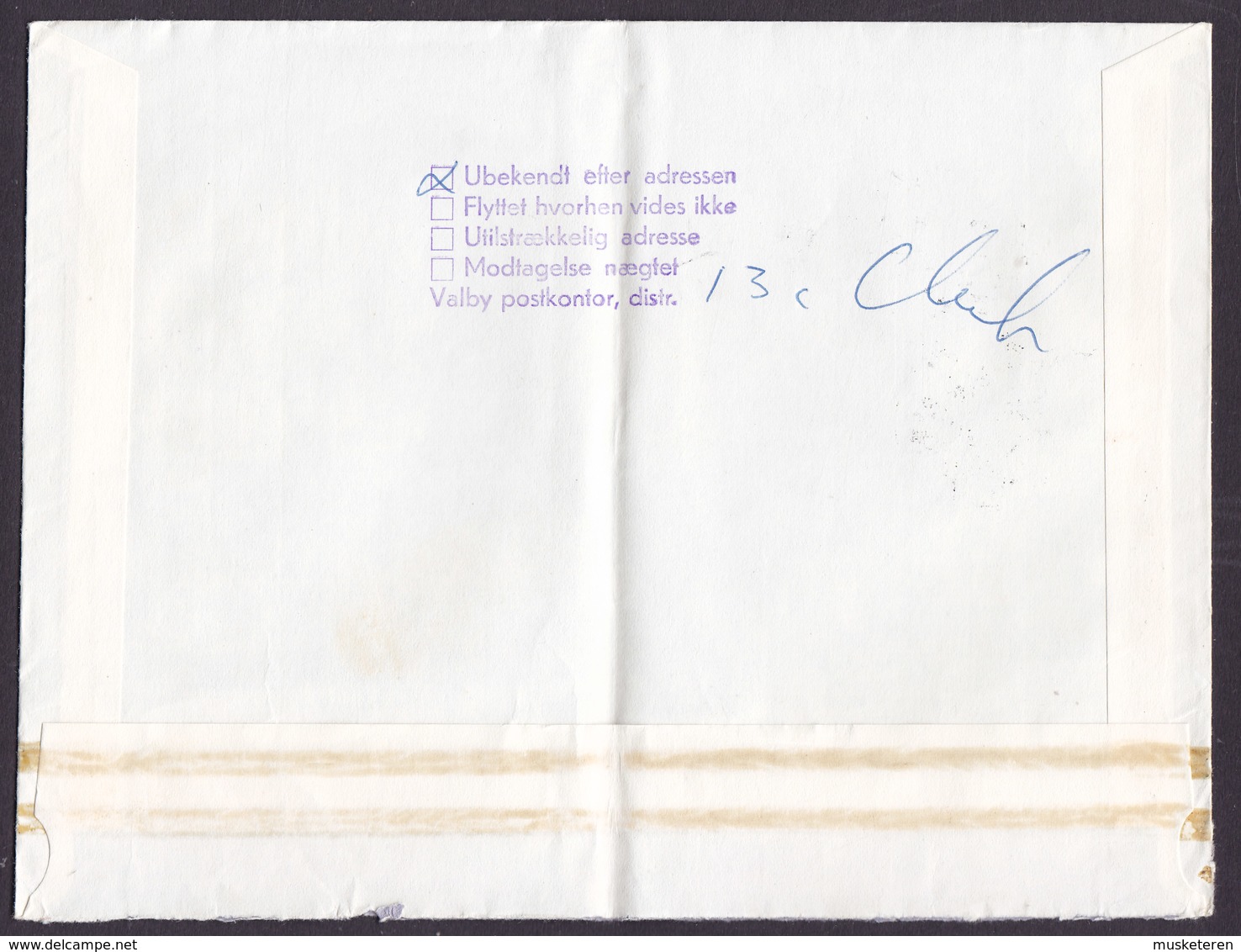 Denmark DEN PERMANENTE ATM (Chair Cachet) Meter 1972 Cover Freistempel Brief RETUR Returned ADRESS Unknown NÆRUM & VALBY - Machines à Affranchir (EMA)