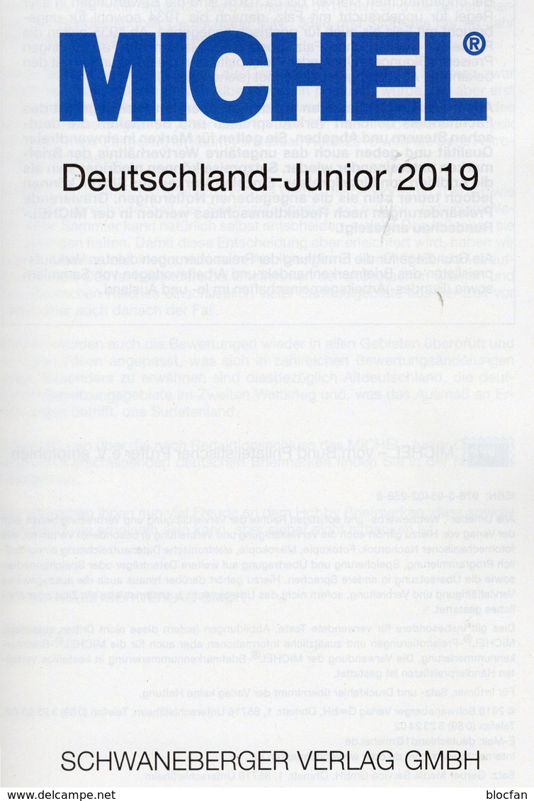 Briefmarken MlCHEL Junior 2019 Neu 10€ Deutschland DR 3.Reich Danzig Saar Berlin SBZ DDR AM BRD ISBN 97839540222588 - Sapere