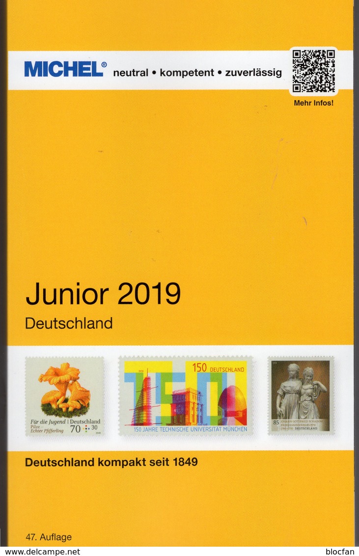 Briefmarken MlCHEL Junior 2019 Neu 10€ Deutschland DR 3.Reich Danzig Saar Berlin SBZ DDR AM BRD ISBN 97839540222588 - Savoir