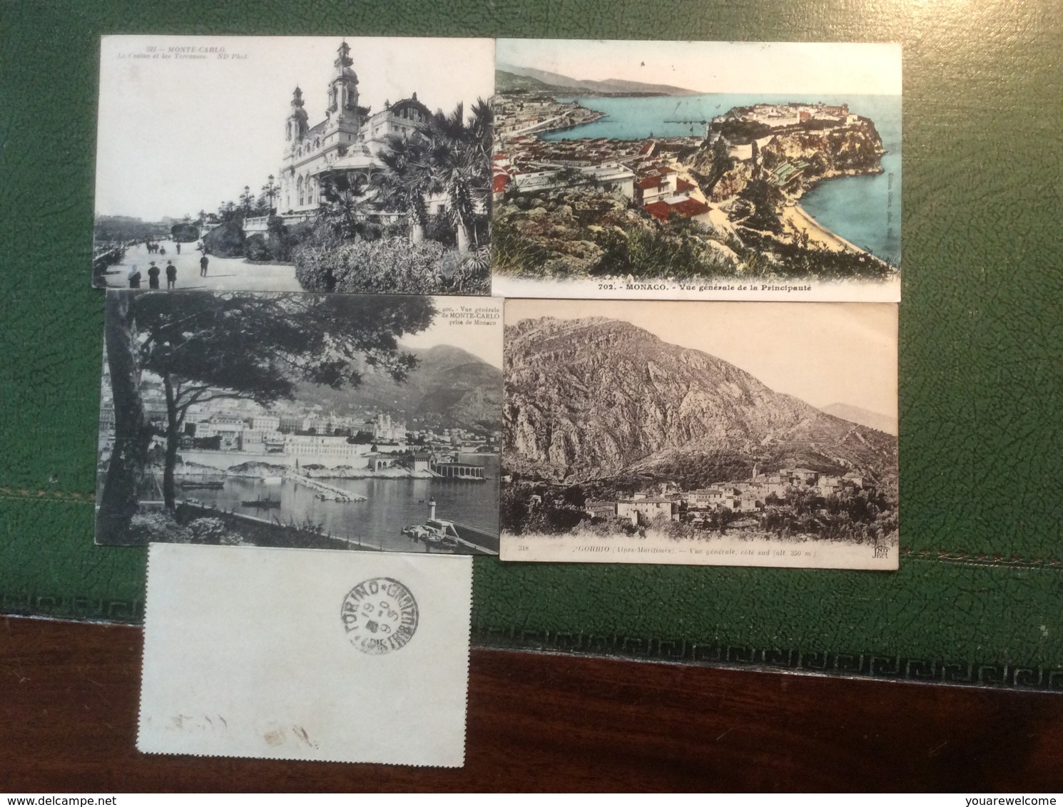 Monaco 1901-21 5 Oblit. AMBULANT DE FRANCE DIFFERENTES ! S. C.p (lettre RPO TPO Railway Cover Italy Nice Ventimiglia) - Storia Postale