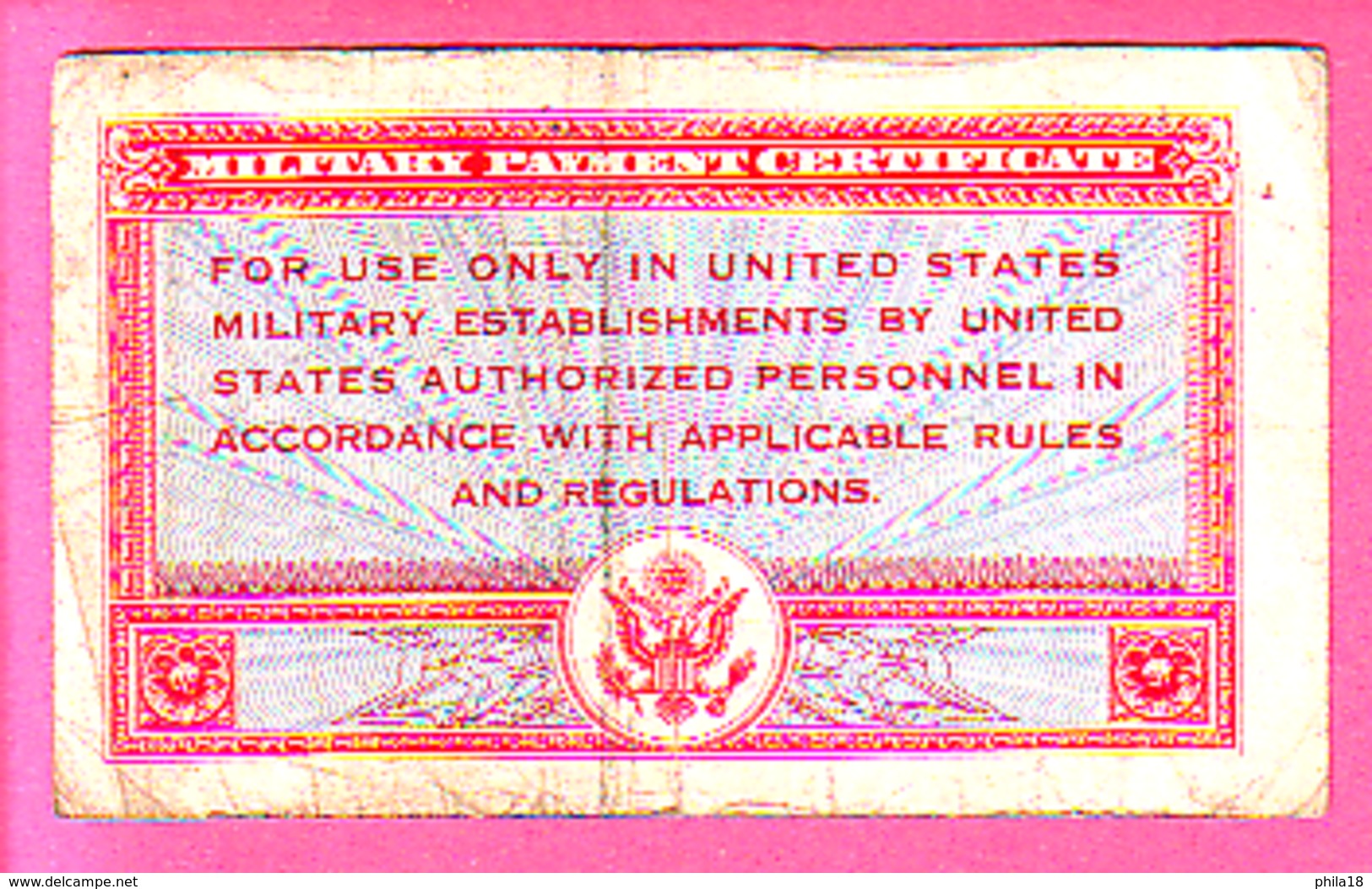 MILITARIA - MILITARY PAYMENT CERTIFICATE SERIE 471 - 1947 NON DATE  -  ONE 1 DOLLAR CERTIFICAT DE PAIEMENT MILITAIRE - 1947-1948 - Reeksen 471