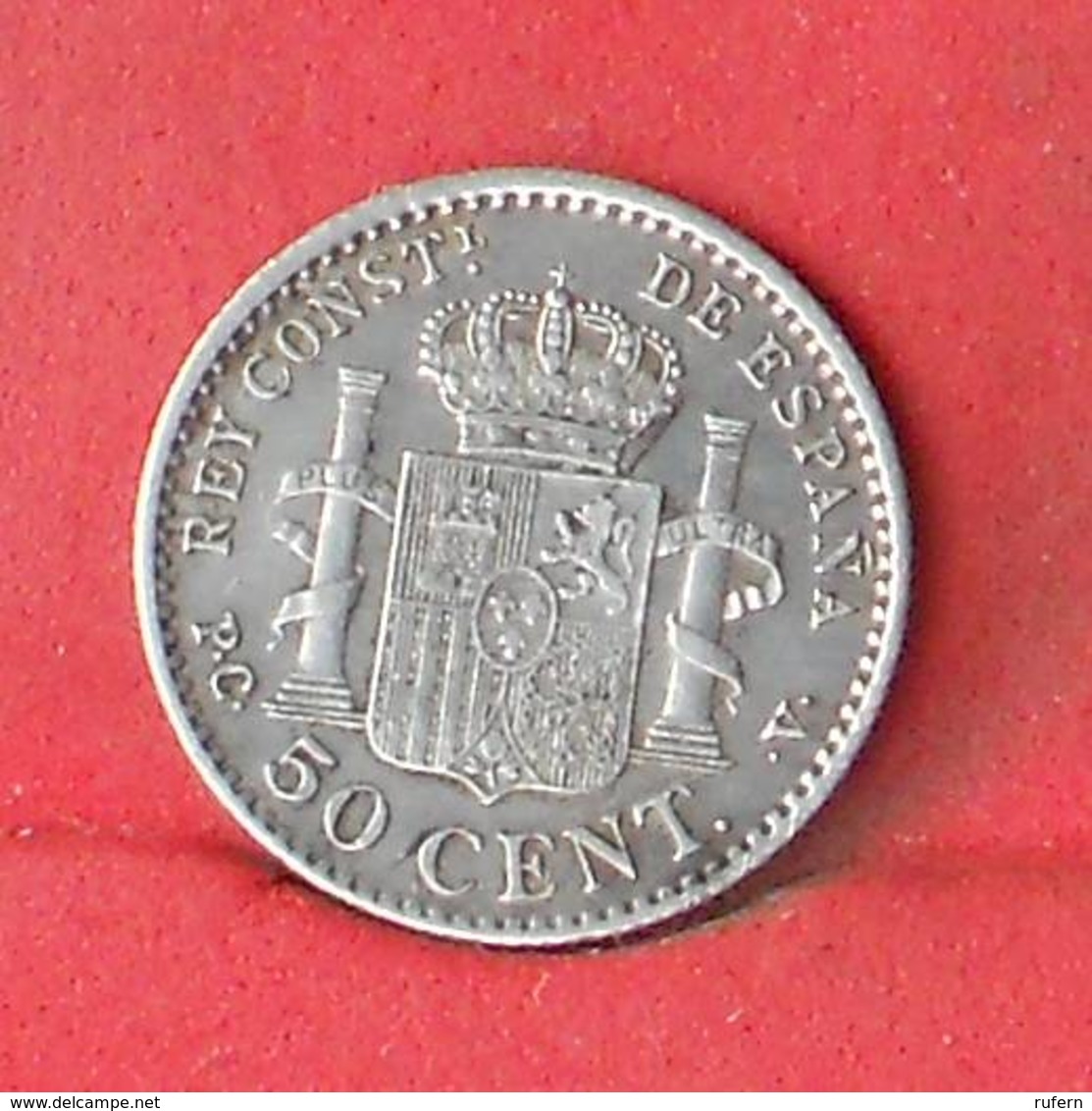 SPAIN 50 CENT  1904 - PC.V. - 2,5 GRS - 0,835 SILVER   KM# 723 - (Nº26915) - First Minting