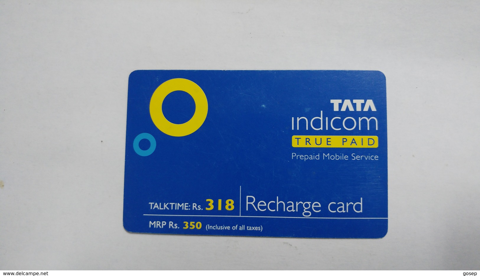 India-top Up-tata Indicom Card-(38q)-(rs.318)-(new Delhi)-(90day After)-used Card+1 Card Prepiad Free - India