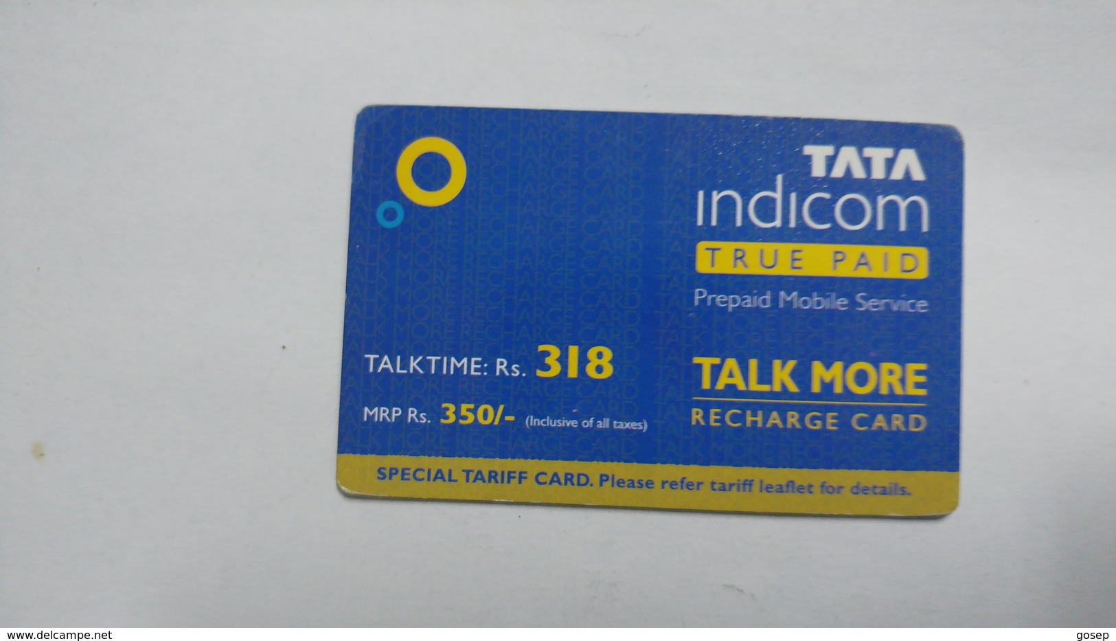 India-top Up-tata Indicom Card-(38t)-(rs.318)-(new Delhi)-(90day After)-used Card+1 Card Prepiad Free - India