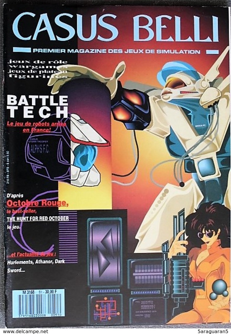 MAGAZINE - CASUS BELLI - Numéro 51 - 1989 Avec Poster - Jeux De Rôle