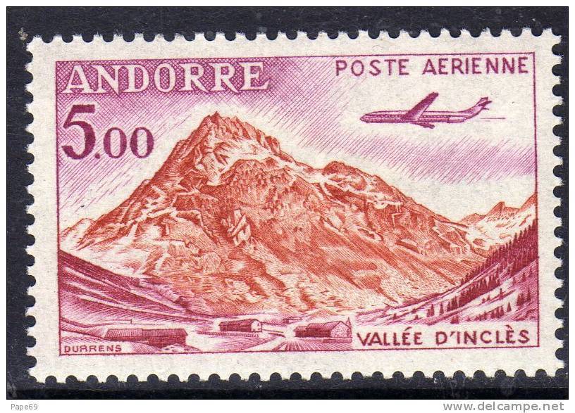 Andorre PA N° 7  XX Avion Caravelle : 5 F.  Sans Charnière TB - Poste Aérienne