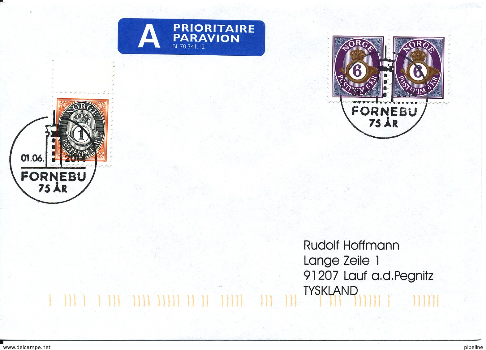 Norway Cover Fornebu 1-6-2014 (Fornebu Airport 75th Anniversary) - Brieven En Documenten