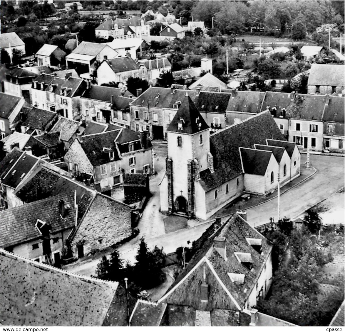 CPSM 18 PREVERANGES Cher - L' EGLISE ° "En Avion Au Dessus De" Lapie - Préveranges