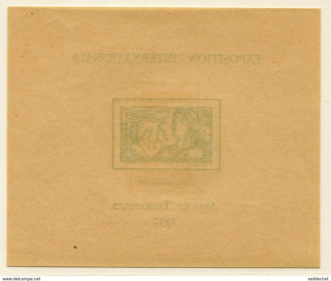 10341  OCEANIE  BF 1**   3 F Vert-jaune :   Exposition Internationale Arts Et Techniques    1937  TB - Blocs-feuillets