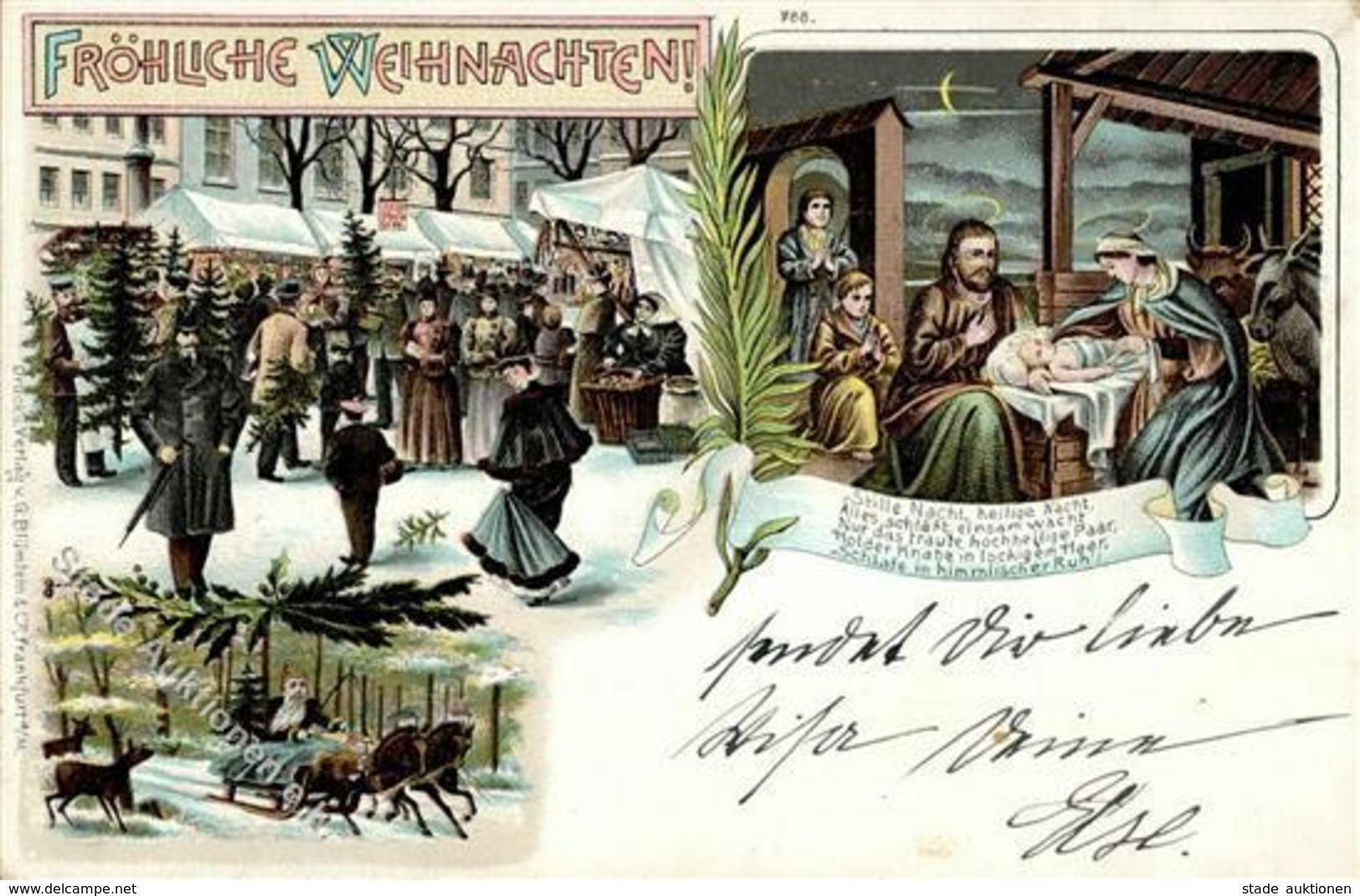 WEIHNACHTEN - WINTERLITHO Mit Weihnachtsmann 1901 I Pere Noel - Other & Unclassified