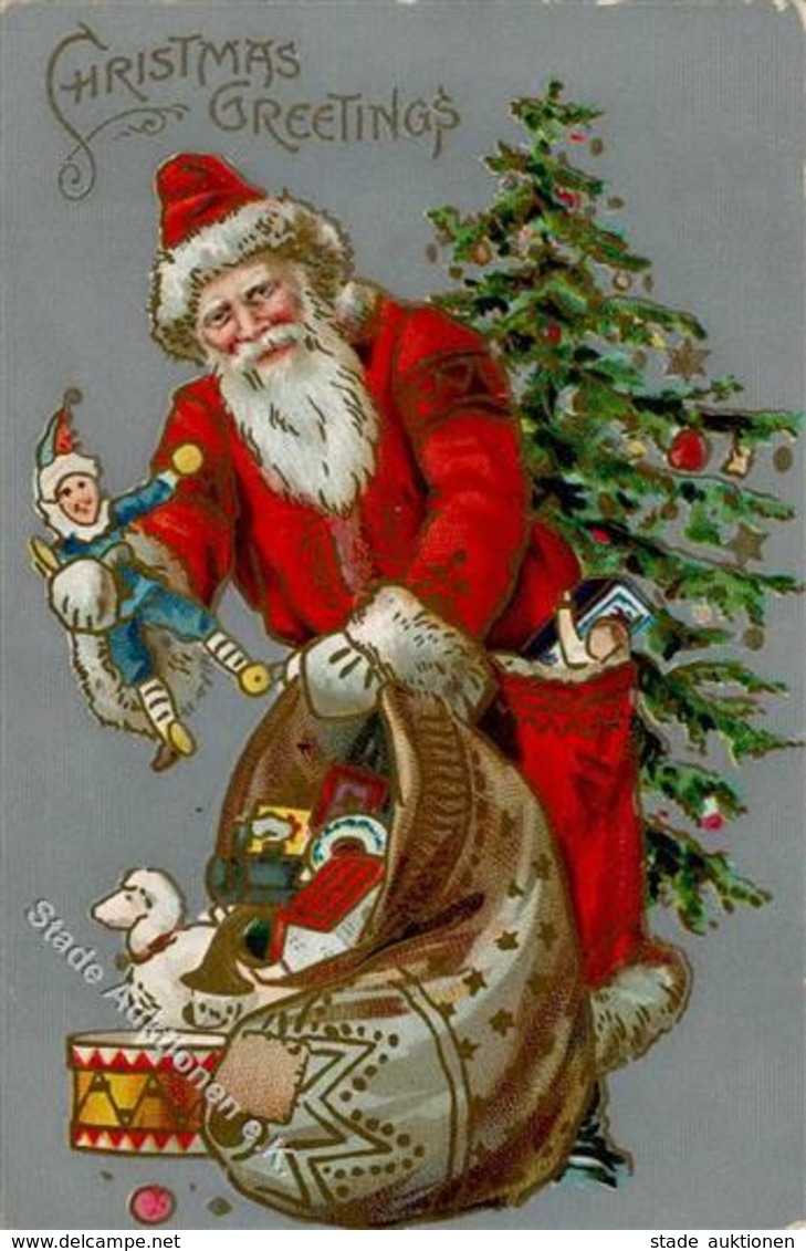 Weihnachtsmann Spielzeug Prägedruck 1908 I-II Pere Noel Jouet - Santa Claus