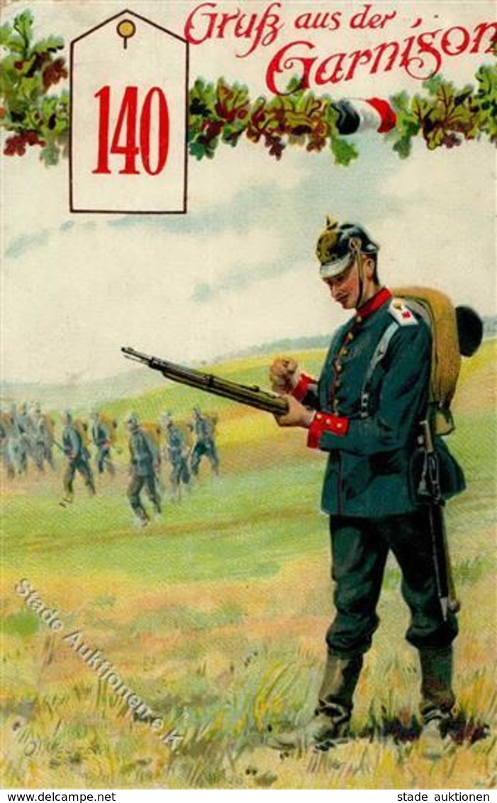 Regiment Hohensalza Nr. 140 Infanterie Regt. Garnison II (fleckig, Marke Entfernt) - Regiments