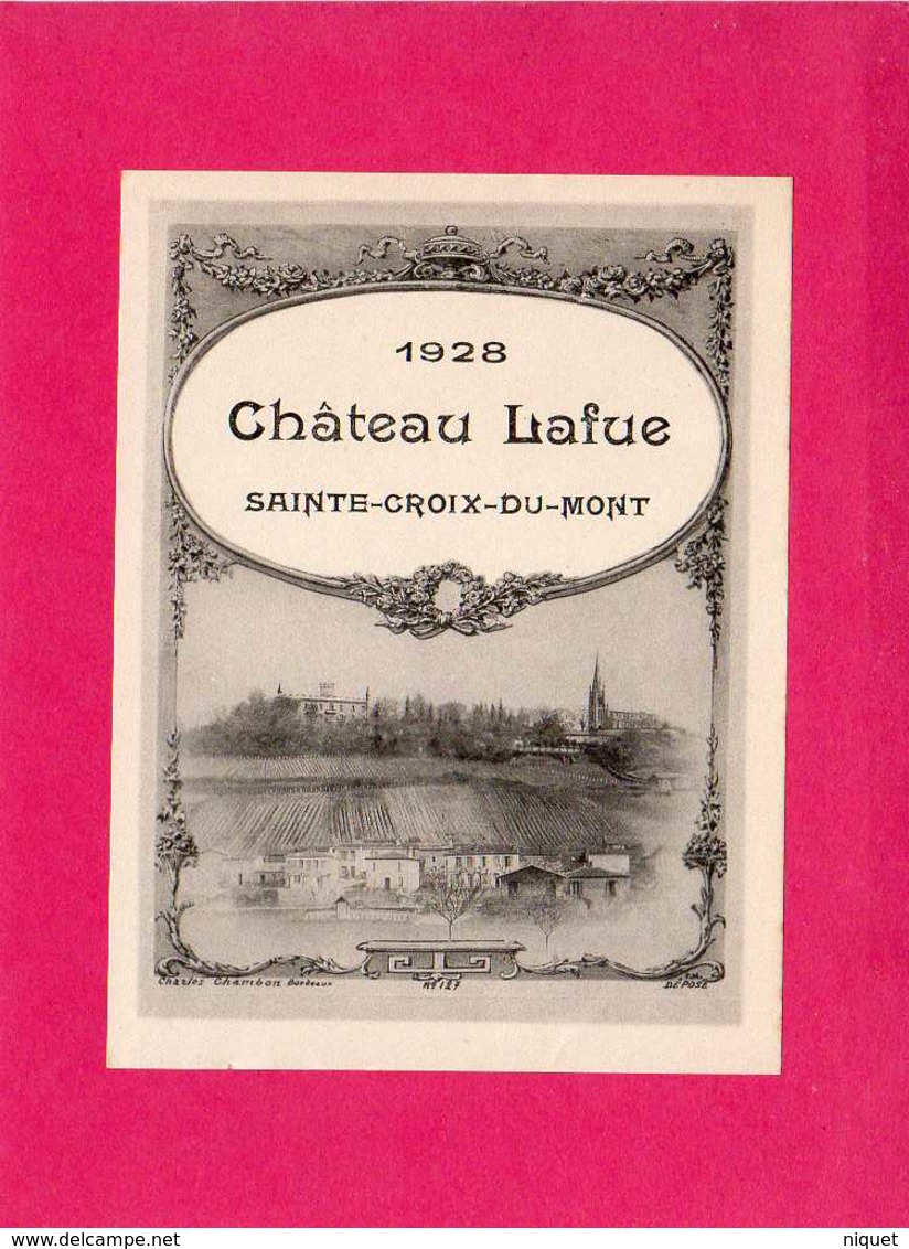 Etiquette Vin, Sainte-Croix-du-Mont, Château Lafue, 1928 - Lots & Sammlungen