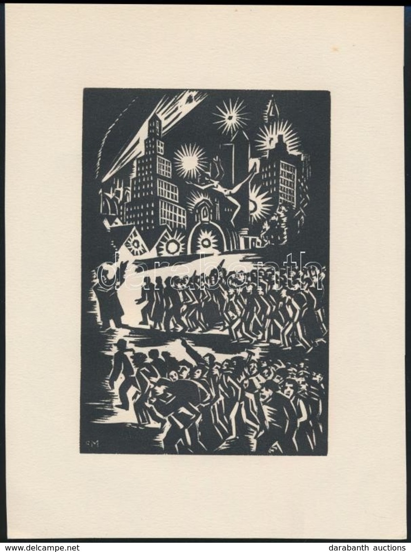 Frans Masereel (1889-1972): A Tőke A Munka Világa, Fametszet, Papír, Jelzett A Metszeten, 16×11 Cm - Andere & Zonder Classificatie