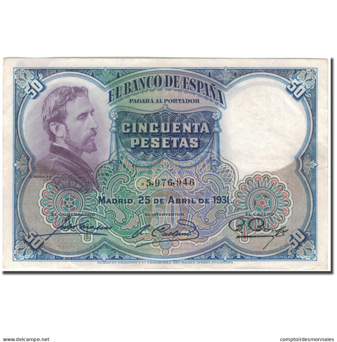 Billet, Espagne, 50 Pesetas, 1931, 1931-04-25, KM:82, SUP - 50 Peseten