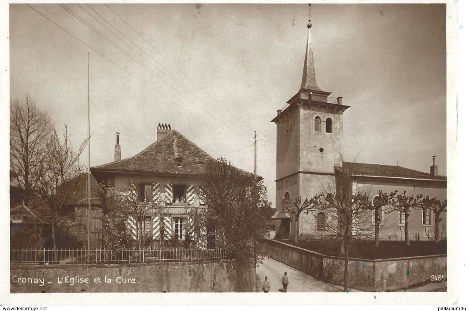 VAUD CRONAY L'EGLISE ET LA CURE - ENFANTS -  Perrochet-Matile Lausanne	2485  - Pas Circulé - Cronay