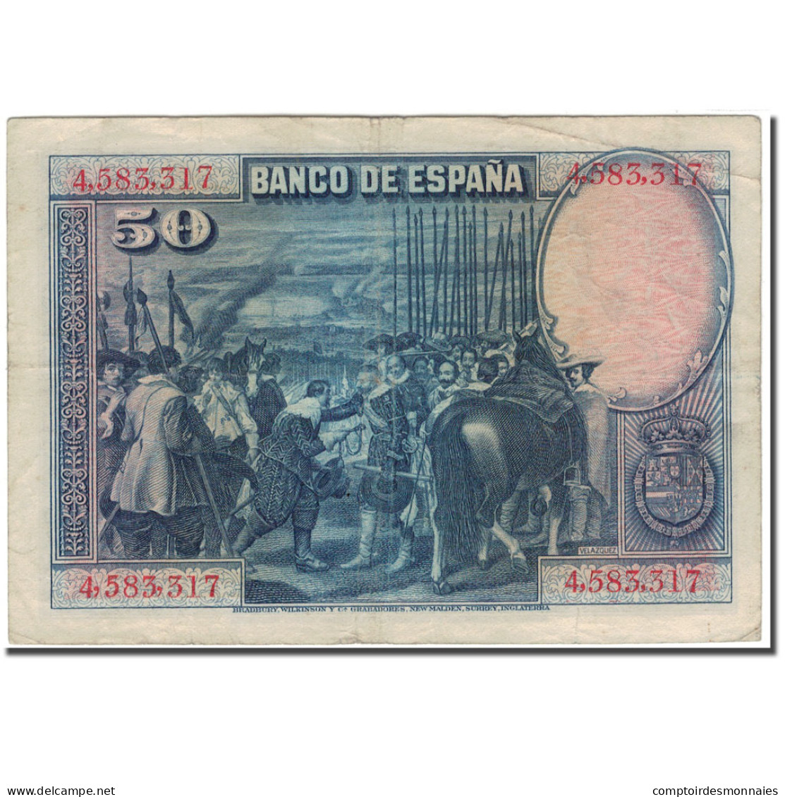 Billet, Espagne, 50 Pesetas, 1928, 1928-08-15, KM:75a, TB+ - 50 Peseten