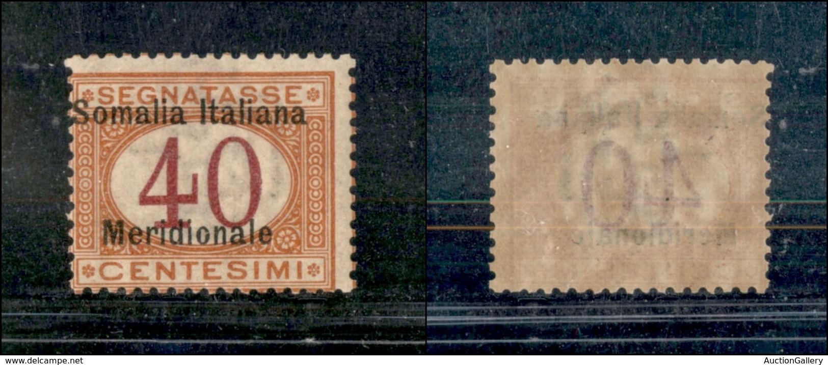 COLONIE ITALIANE - SOMALIA - 1906 - Segnatasse - 40 Cent (5a) Con Soprastampa A Sinistra - Gomma Integra - Cert. AG (1.5 - Autres & Non Classés