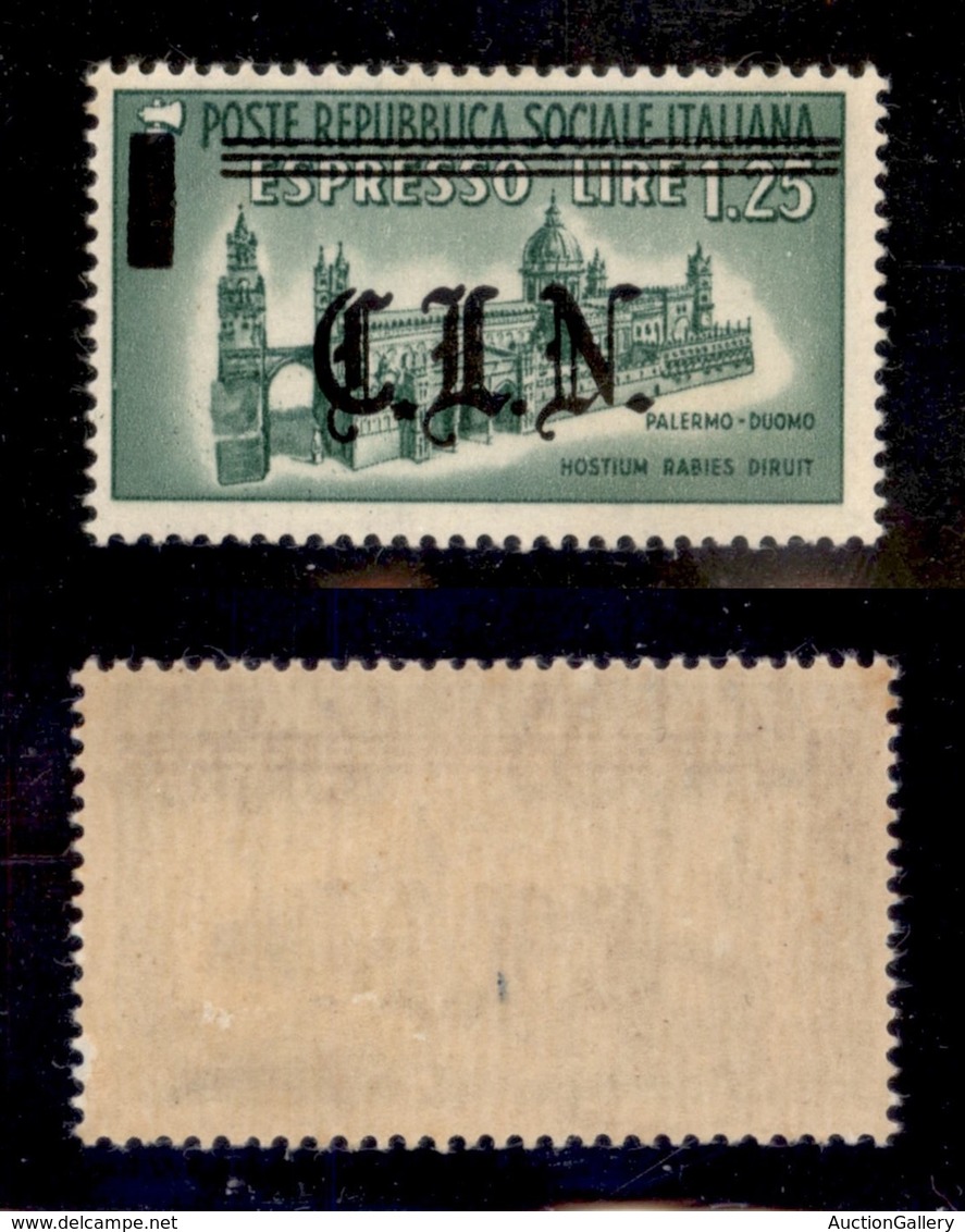 CLN - LOCALI - TORINO - 1945 - 1,25 Lire Espresso (Errani 17 Varietà B) Con Soprastampa Spostata - Gomma Integra - Non C - Autres & Non Classés