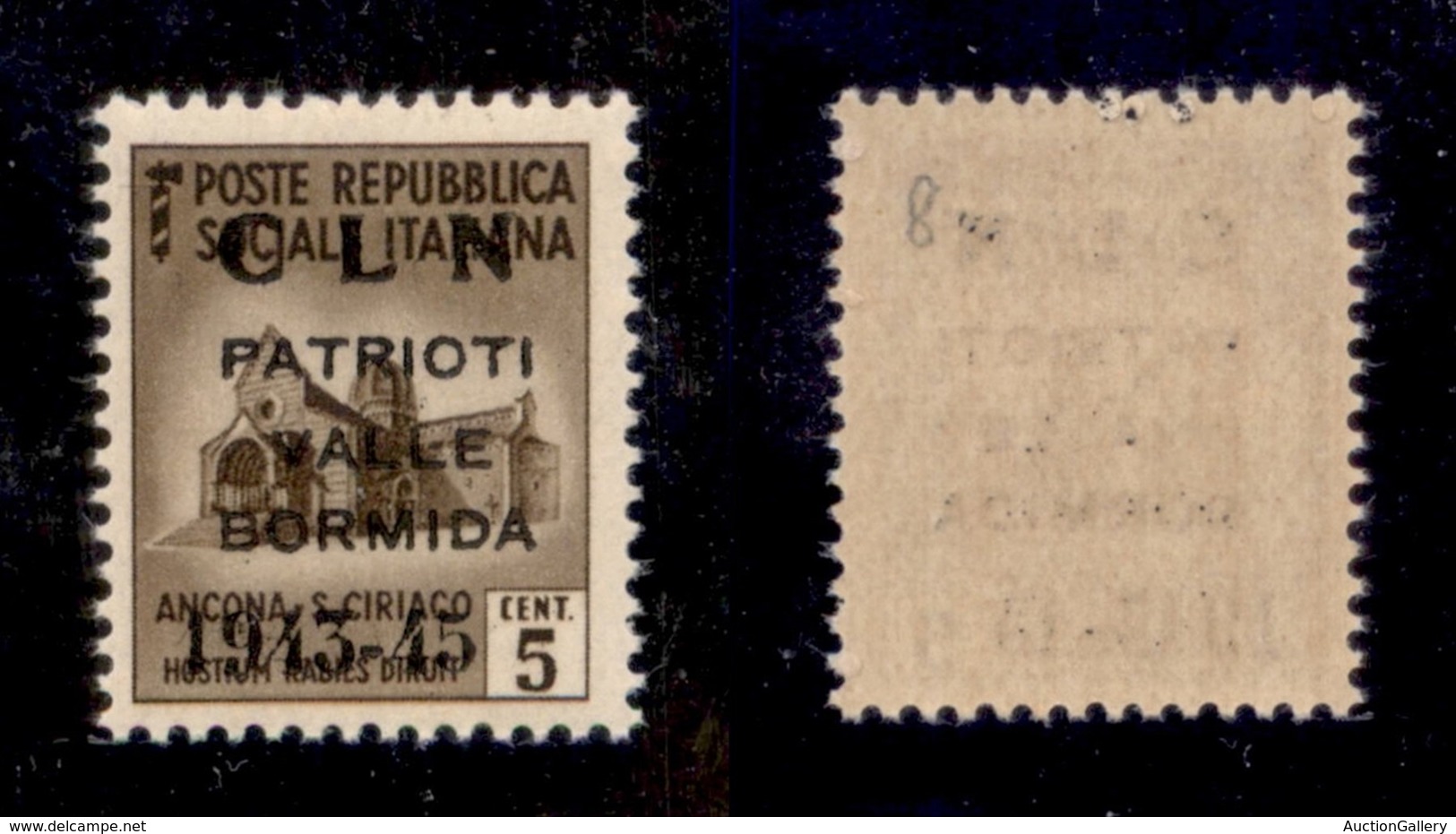 CLN - LOCALI - VALLE BORMIDA - 1945 - Soprastampa Modificata - 5 Cent (1A) - Gomma Integra - Cert. AG (4.500) - Autres & Non Classés