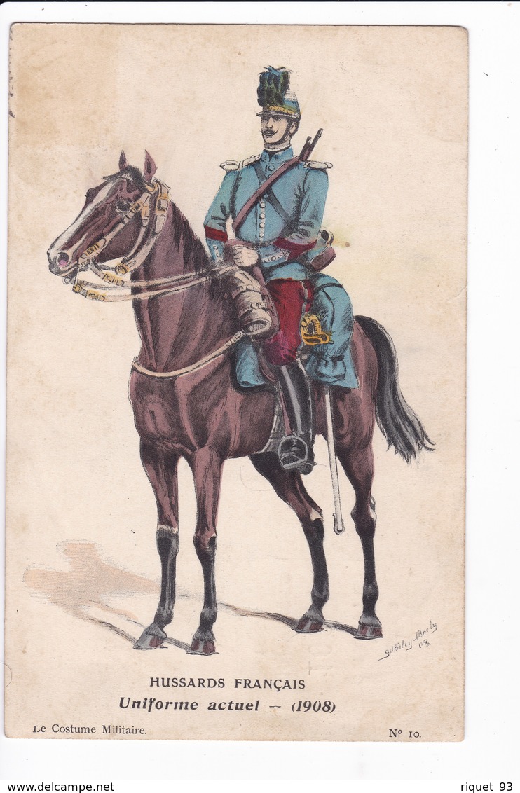 HUSSARDS FRANÇAIS-Uniforme Actuel-(1908)- Le Costume Militaire N° 10 -(Imprimé Pour Les Fêtes De Charité Niortaises - Uniformes