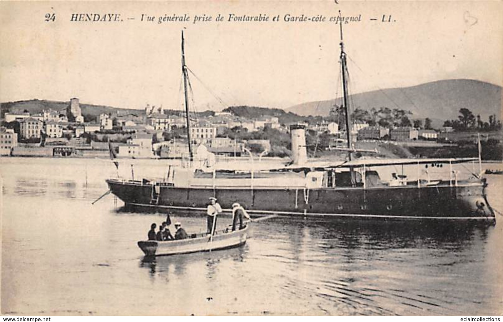 Hendaye          64        Vue Générale Prise De Fontarabie Et Garde Côte Espagnol (voir Scan) - Hendaye