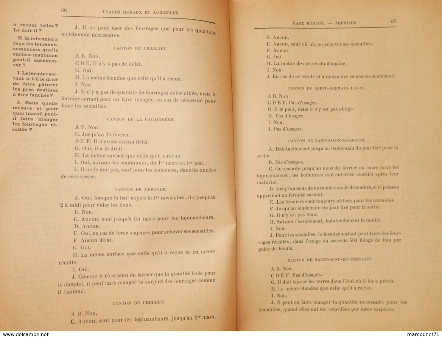 RARE BROCHURE CODIFICATION DES USAGES LOCAUX DÉPARTEMENT DE LA LOIRE ARRONDISSEMENT DE ROANNE 1906 - Buchhaltung/Verwaltung