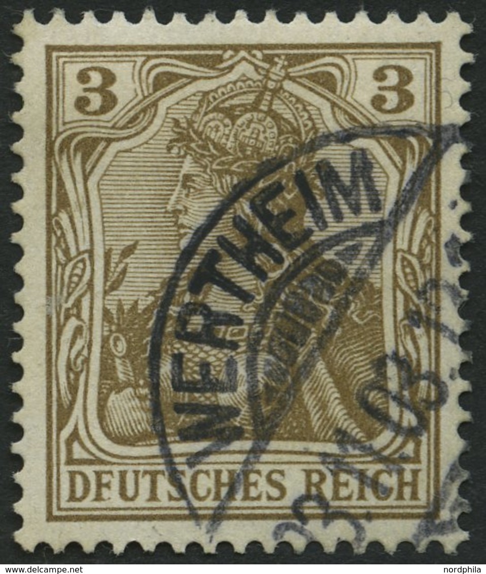 Dt. Reich 69I O, 1902, 3 Pf. Germania Mit Plattenfehler Erstes E In Deutsches Unten Ohne Querstrich, Pracht, Mi. 55.- - Other & Unclassified