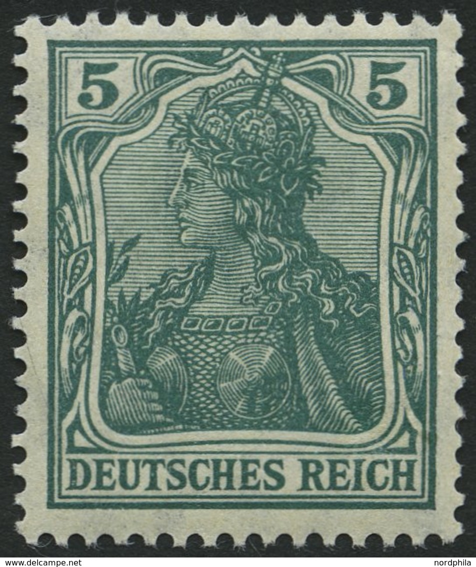 Dt. Reich 85IId **, 1915, 5 Pf. Bläulichgrün Kriegsdruck, Pracht, Gepr. Jäschke-L., Mi. 50.- - Otros & Sin Clasificación