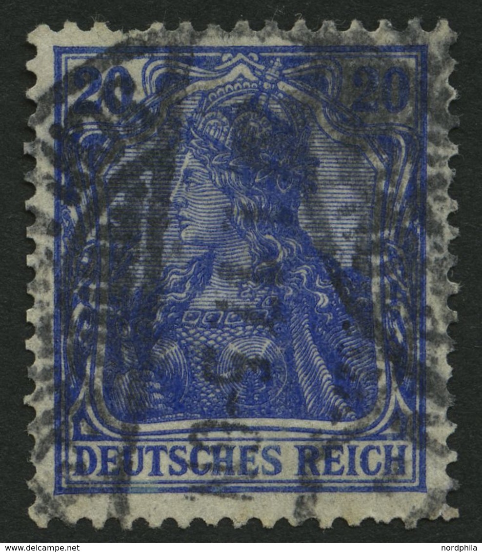 Dt. Reich 87IIb O, 1915, 20 Pf. Violettultramarin Kriegsdruck, Feinst (kleiner Zahnfehler), Gepr. Jäschke-L., Mi. 130.- - Otros & Sin Clasificación